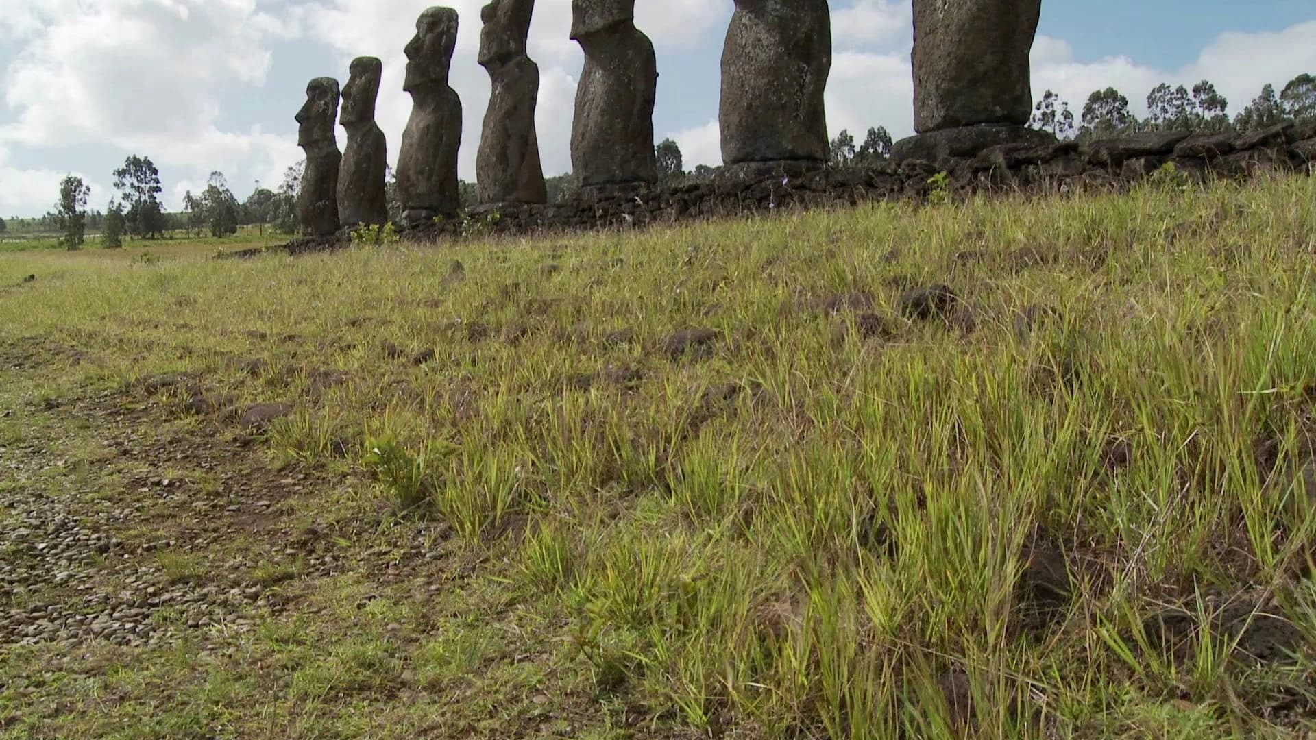 Sunrise at Ahu Tongariki with moai silhouettes on Easter Island